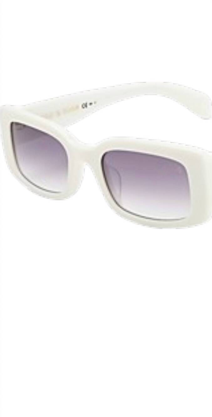 NEW RAG & BONE unisex rnb 6002/s rectangular sunglasses in white/ grey